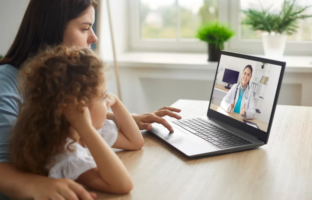 Telehealth session with a doctor